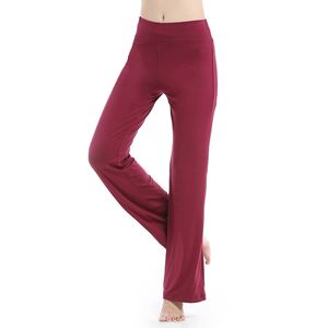 Damen Stretch Yogahosen mit hoher Taille Tanzhose Jogginghose,Farbe:  Rotwein,Größe:M