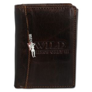 Wild Things Only skórzany portfel unisex brązowy 9x2x12cm OPJ113N