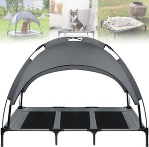 ACXIN Hundebett mit Baldachin, Hundeliege Katzenbett Outdoor Haustierbett mit Erhöhtes, Atmungsaktiv und Taftstoff bis 60 kg (XL, 122x92x102 cm)