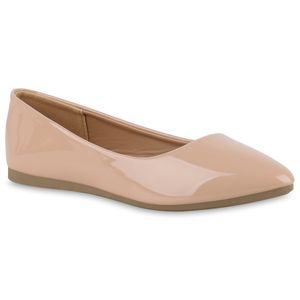 VAN HILL Damen Klassische Ballerinas Slippers Schuhe 840125, Farbe: Beige, Größe: 40