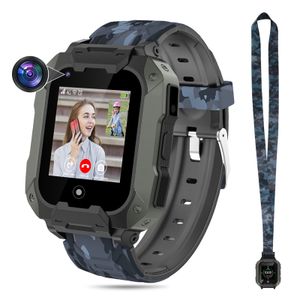 (Black) T28 Smartwatch pro děti, 4G bezpečné chytré hodinky, GPS tracker, SOS volání, kamera wifi pro děti, studenty ve věku 4 až 12 let, narozeninové dárky