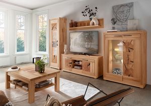 Wohnmöbel Set 5-teilig, Kernbuche massiv geölt, montiert, WINNIPEG-69 mit Couchtisch Wohnmöbel Set 5-teilig, Kernbuche massiv geölt, montiert, WINNIPEG-69 mit Couchtisch