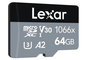 Lexar LMS1066064G-BNA_ P. 1066X SIL Micro SDXC CLASS10 UHS-I U3 V30 A2 microSDXC Speicherkarte, 64 GB, Class 10 / UHS-III