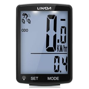 LIXADA Drahtloser Fahrradcomputer Multifunktionaler LCD-Bildschirm Fahrradcomputer Mountainbike-Tachometer Kilometerzaehler IPX6 Wasserdichtes Radfahren Messbare Temperatur Stoppuhr Fahrradzubehoer