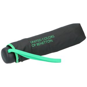 Benetton Benetton Mini Regenschirm im Taschenformat, mit Öffnungsknopf , Farbe:Black-Green