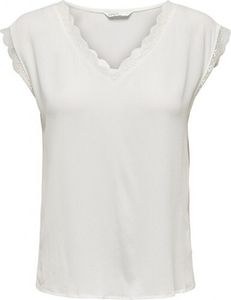 Jack&Jones ONLJASMINA S/S V-NECK LACE TOP NOOS Cloud Dancer XS