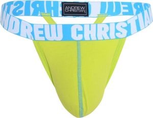 Andrew Christian - Pánske tangá - Happy Y-Back Thong w/ ALMOST NAKED® Fresh Lime - Green - 1 x veľkosť L