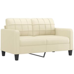 vidaXL 2-Sitzer-Sofa Creme 140 cm Kunstleder
