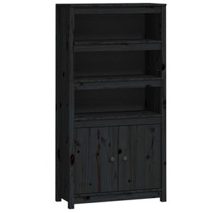 vidaXL Vysoká doska Black 80x35x154 cm Masívne borovicové drevo