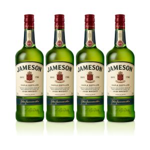 Jameson Irish Whiskey 4er Set, Blended Irish Whisky, Schnaps, Spirituose, Alkohol, Flasche, 40 %, 4 x 1 L