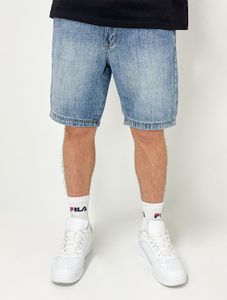 DADA Jeans Shorts mit Coin Crown Print in Washed Denim Größe: 36W