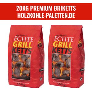 20KG (2 Säcke x 10KG) Premium Grillbriketts Briketts Grillkohle Holzkohle Holzkohlebriketts Kohle Holzkohlewerk Lüneburg