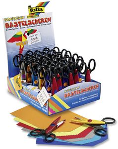 Folia Konturen Bastelschere, in 6 Schnittausführungen, 30-teilig (im Display, 1 Set)