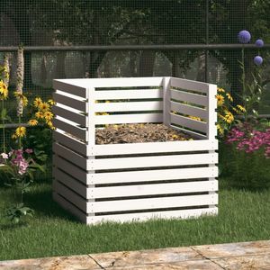 vidaXL Kompostér bílý 80x80x78 cm Borovicový masiv