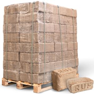 holz4home® RUF - Holzbriketts Mischholz 960 kg Pakete pro Palette I 96 Pakete I Brennholz als Briketts geeignet für Kamin und Ofen I Anzünder