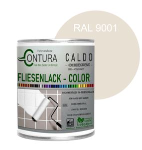 Fliesenlack 750ml. Fliesenfarbe 20 Farben Lack Fliesen Wand Boden Bad Küche - RAL 9001 Creme