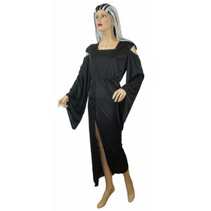 Schwarzes Damen Hexen Kleid mit Perücke / Größe: one Size (ideal M/L - 40/46)