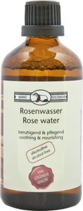Golddachs Rosenwasser in Glasflasche