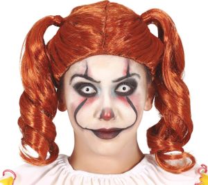 Clown Halloween Perücke Rote Lockige Haare Für Spukige Nächte Erwachsene Grusel Kostüm Schaurige Faschingsparty Verkleidung Horror, Farbe: Orange