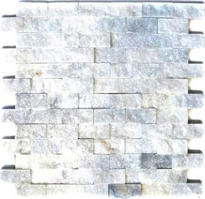 Mosani MOS45-0204_f, Mosaik, Marmor, Weiß, Indoor, Rechteck, 305 mm