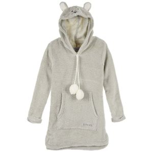 Teddy Bär Kinder Fleece Schlafanzug Pyjama Hausanzug – Grau / 104