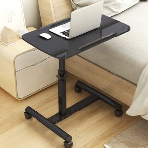 höhenverstellbare Laptoptisch, Pflegetisch, Betttisch, Sofatisch, ,klappbare Tischplatte mit Rollen Schwarz