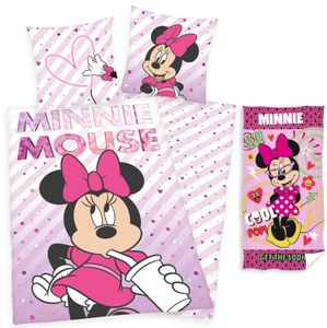 Disney´s Minnie Mouse - Bettwäsche-Set, 135x200 & Handtuch, 70x140