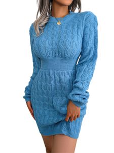 Mode Kleider Strickkleider COS Strickkleid blau Casual-Look 