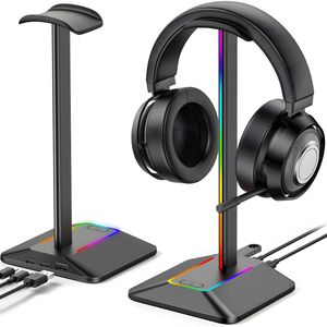 RGB Kopfhörerhalter Kopfhörerständer Kopfhörer Ständer LED Kopfhörer Halter Gaming PC Atmosphäre Licht Tisch Deko Lampe Retoo