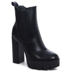 topschuhe24 2872 Damen Plateau Stiefeletten Ankle Boots, Farbe:Schwarz, Größe:37 EU