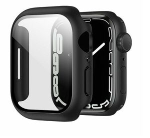 Schutzhülle für Apple Watch Series 7 45mm Hülle Slim Case iWatch Cover Schwarz