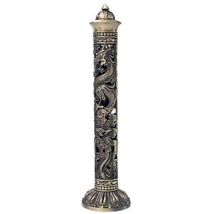 Räuchergefäße, hohl geschnitzt, im antiken Stil, vertikaler Räucherstäbchenhalter, Teezimmer-Dekoration für das Büro-Bronze