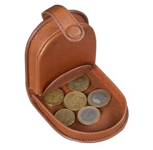 Benthill Echt-Leder Münzbörse - Minigeldbörse mit Kleingeldschütte - Leder Kleingeldbörse für Münzen - Wiener-Schachtel - Geldbörse / Schüttelbörse