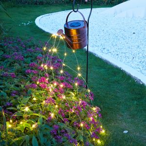 Led Lichterkette Batteriebetrieben Gießkanne Mit Wasserfall Lichterketten für Außen Garten Deko Rasen Weihnachten Hochzeiten Gartendeko