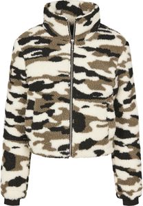Urban Classics Damen Winterjacke Ladies Camo Sherpa Jacket Wood Camouflage-L
