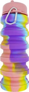 480 ml faltbare Silikon-Wasserflasche, auslaufsicher, tragbar, leicht, für Outdoor-Radfahren, Fitnessstudio, Fitness, Sport, Reisen, Camouflage, faltbarer Trinkbecher