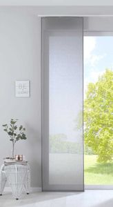 Schiebegardine »Nizza« Baumwoll-Voile Halbvoile HxB 245x60 cm Grau Transparent Flächenvorhang mit Paneelwagen und Beschwerungsstange, 2019032
