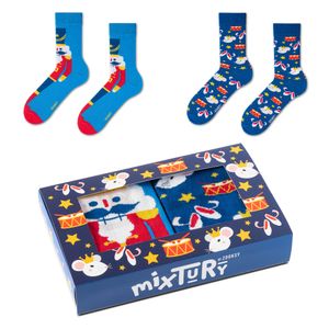 2 Paar Herren Weihnachtssocken 41-46, Lange Warme Socken Perfekt zum Verschenken