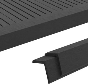 vidaXL Uhlové lišty 5 ks WPC 170 cm čierna