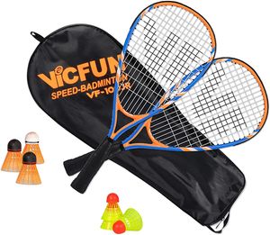 Vicfun Speed Badminton Junior 100 Premium | Badmintonset Set Badmintonschläger Speedbadminton