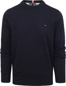 Tommy Hilfiger Pullover Rundhalsausschnitt dunkelblau einfarbig Baumwolle