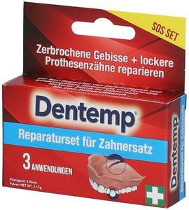 Dentemp - Reparatur Zahnersatz | Zahnrettungsbox bis zu 3 Anwendungen | Zahnersatz für zerbrochene Gebisse |