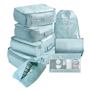 Koffer Organizer Packing Cubes, Wasserdichte Reise Kleidertaschen, Packtaschen für koffer, Verpackungswürfel,（Blau）