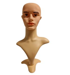 Perückenkopf Männlich - 53 cm Dekokopf - Schaufensterkopf Mann - Männliches Kopf-Mannequin ohne Haare - Schaufenster Puppen Kopf für Hut-/Brillen-Präsentation - Herrenkopf für Perücken