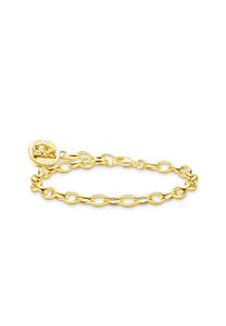 Thomas Sabo X0291-413-39 Charm-Armband mit Goldbären Logo-Ring vergoldet, 19 cm