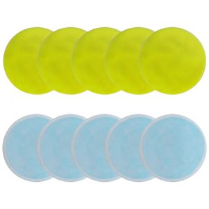 Wiederverwendbare Abschminkpads – 10 Stück weiche Bio-Baumwollpads mit waschbarem Kordelzug(5Gelb+5Blau)