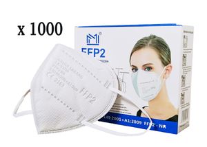1000 Stück FFP2 NR ANTIVIRON Atemschutzmaske Masken 5-lagig