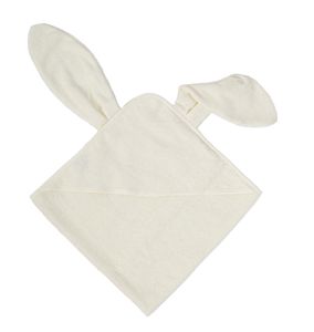 wometo Baby Kapuzentuch Baumwolle mit XXL Hasenohren - 75x75 cm weiß Kapuzenhandtuch für Mädchen, Jungen, Kinder