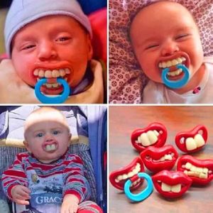 6x Lustige Zahn Baby Schnuller, Silikon Gefälschte Nippel Zahngummi, Zähne Beißring Kinder Brustwarze Beißring