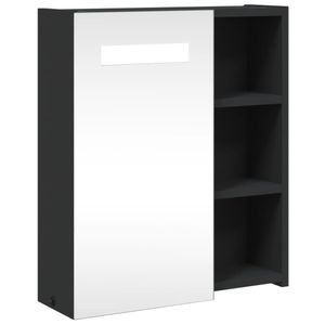 vidaXL Spiegelschrank mit LED-Beleuchtung Schwarz 45x13x52 cm